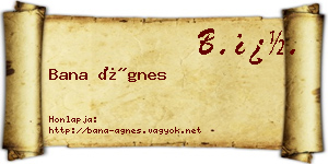 Bana Ágnes névjegykártya